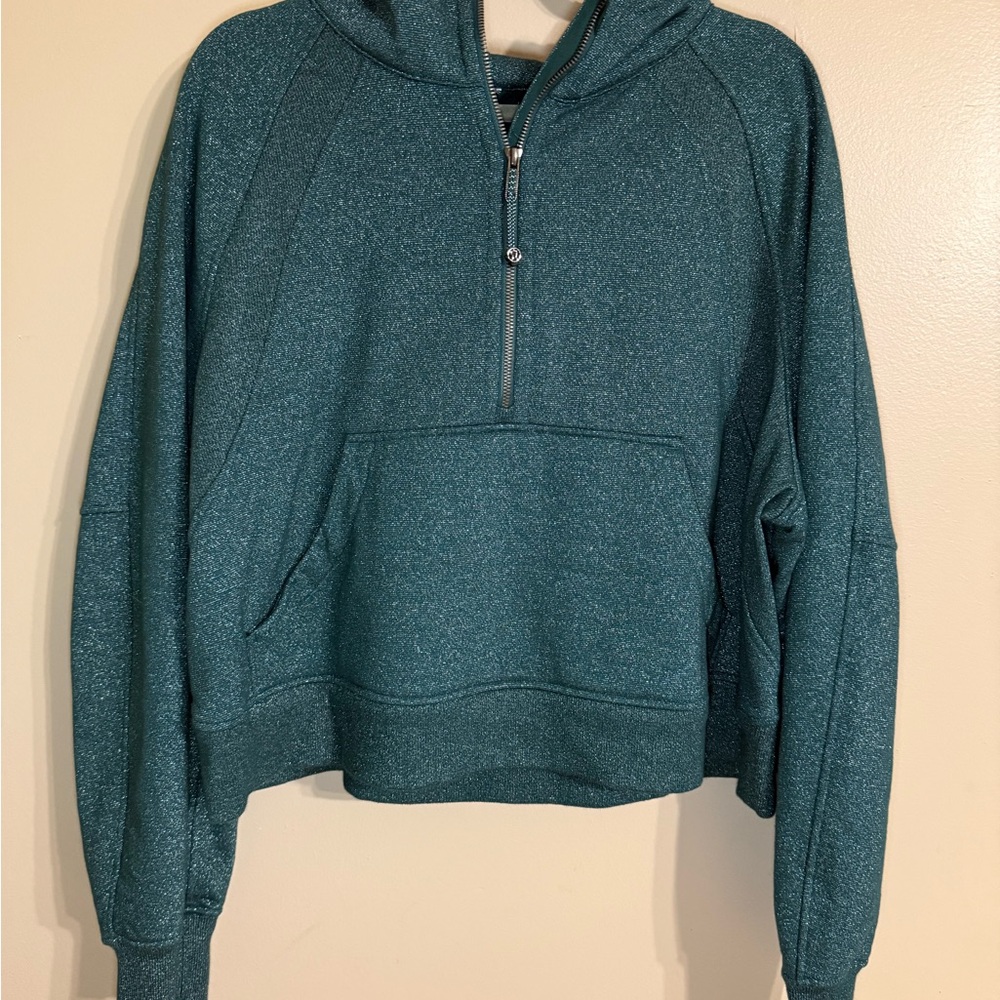 Lululemon Oversized Scuba Half-Zip Hoodie Sparkle Storm Teal XL/XXL - Picture 3 of 8